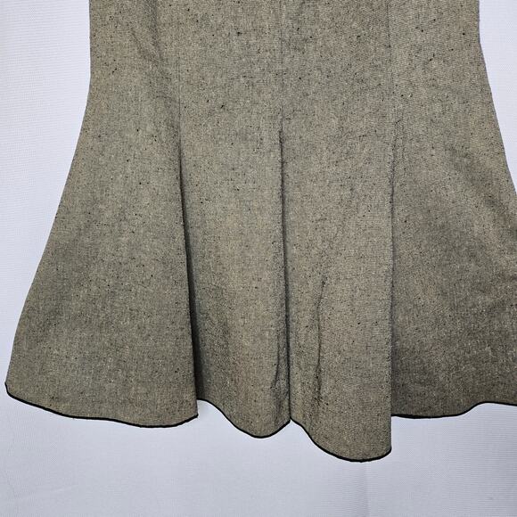 Demi-Luxe Beams Tan Wool Blend Midi Dark Academia Swing Skirt Size 38 Or Medium - Picture 7 of 7